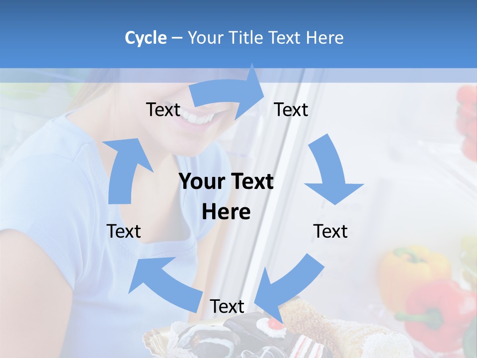 Young Woman Kitchen Home PowerPoint Template