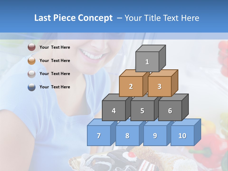 Young Woman Kitchen Home PowerPoint Template