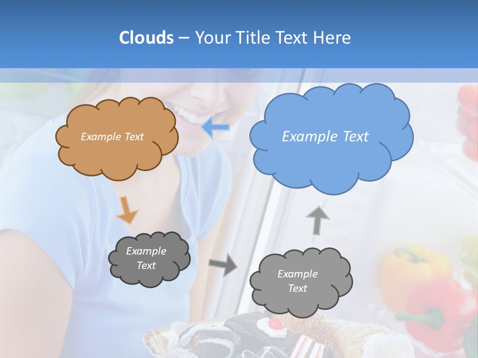 Young Woman Kitchen Home PowerPoint Template