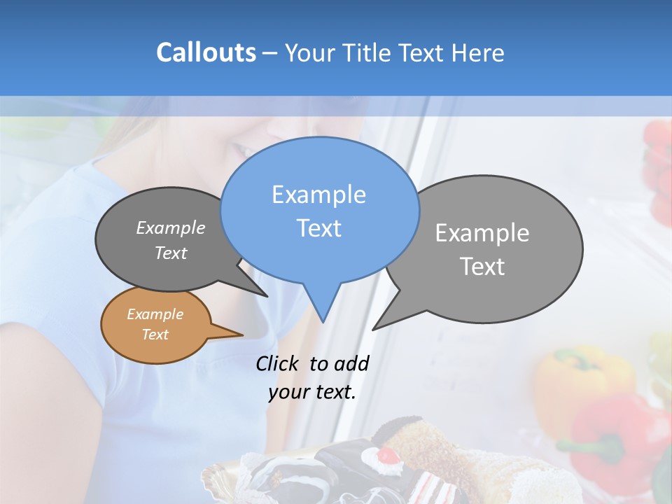 Young Woman Kitchen Home PowerPoint Template