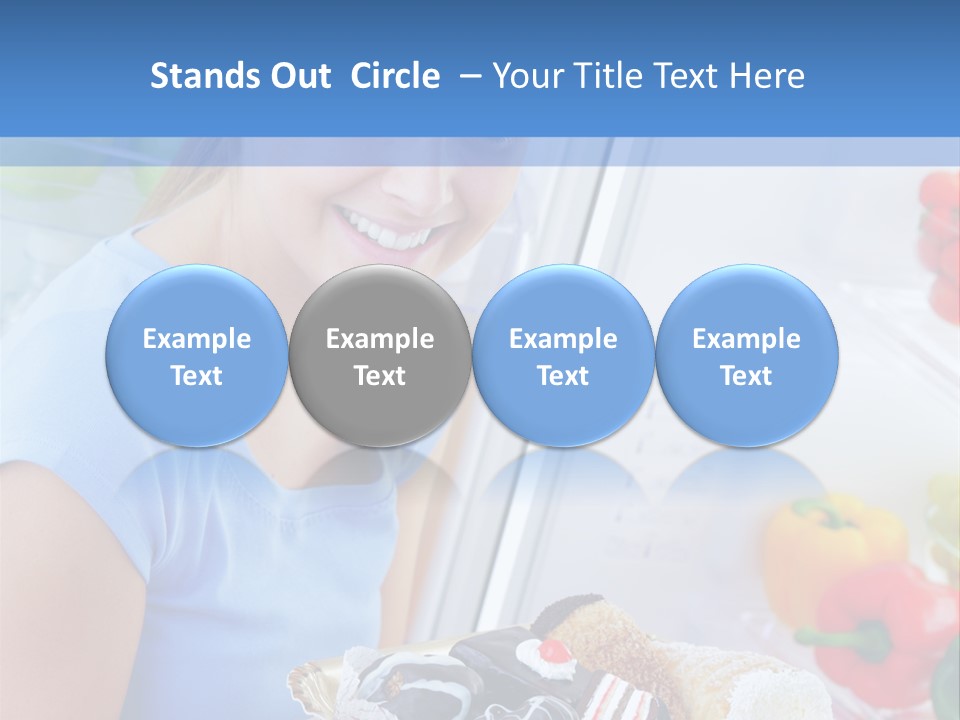 Young Woman Kitchen Home PowerPoint Template