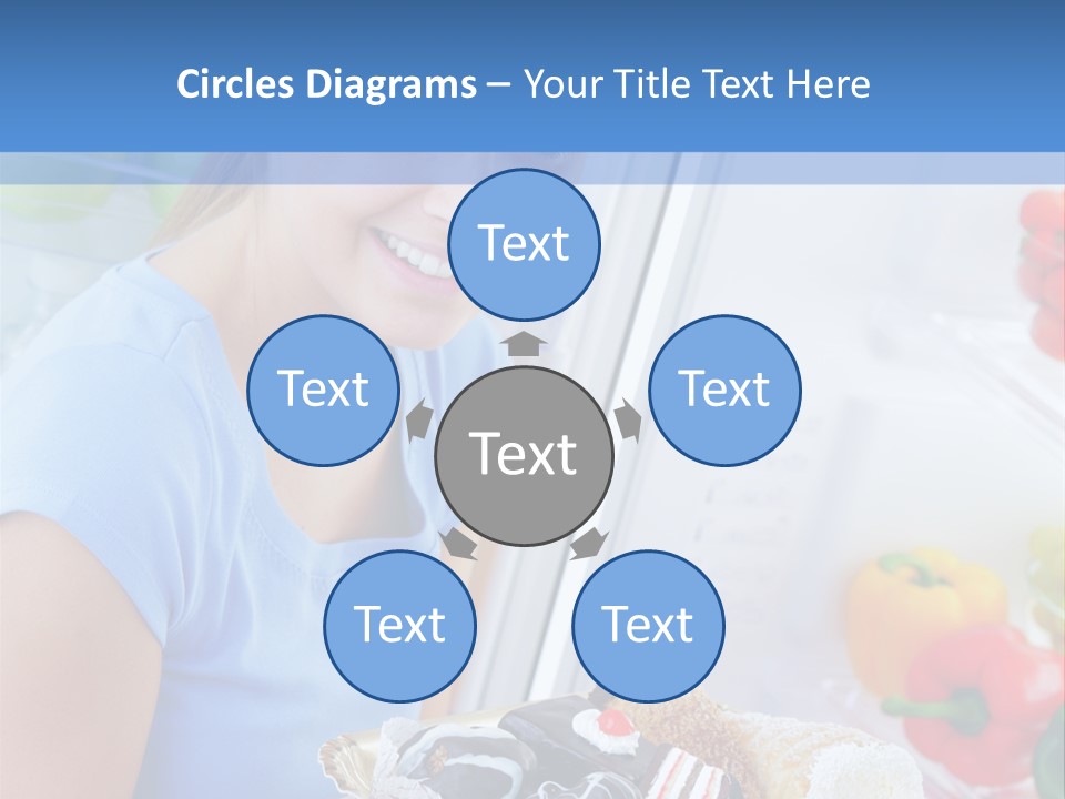 Young Woman Kitchen Home PowerPoint Template