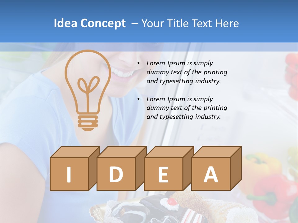 Young Woman Kitchen Home PowerPoint Template