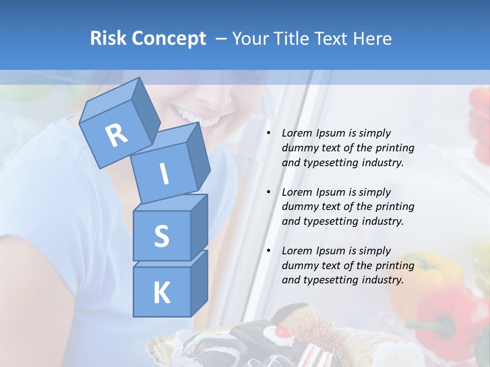 Young Woman Kitchen Home PowerPoint Template