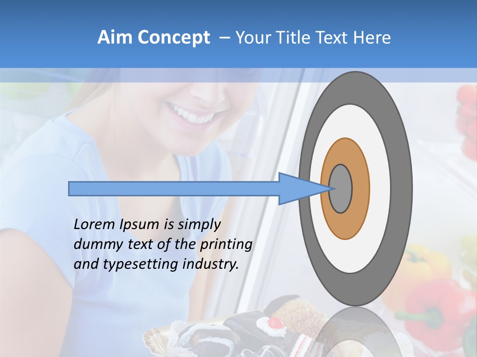 Young Woman Kitchen Home PowerPoint Template