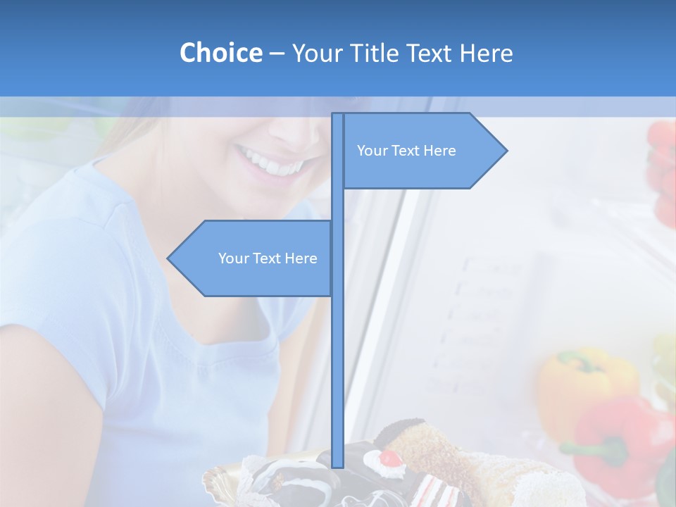 Young Woman Kitchen Home PowerPoint Template