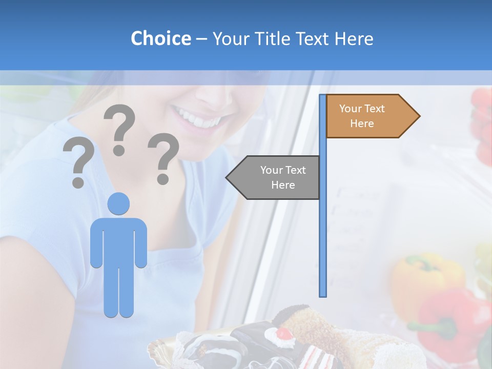 Young Woman Kitchen Home PowerPoint Template