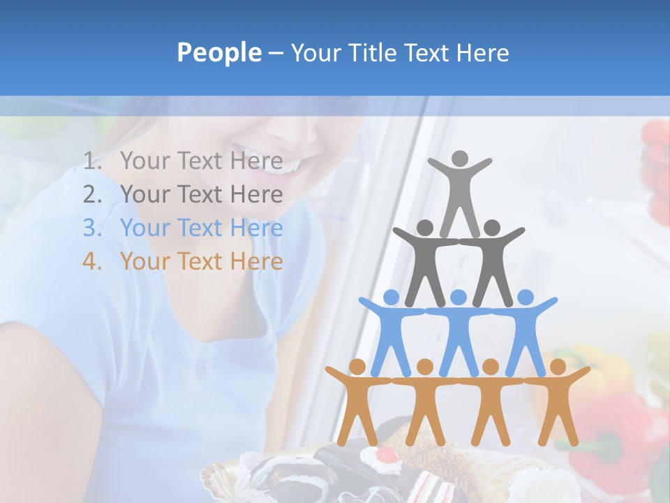 Young Woman Kitchen Home PowerPoint Template