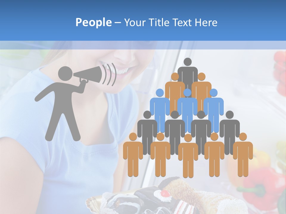 Young Woman Kitchen Home PowerPoint Template