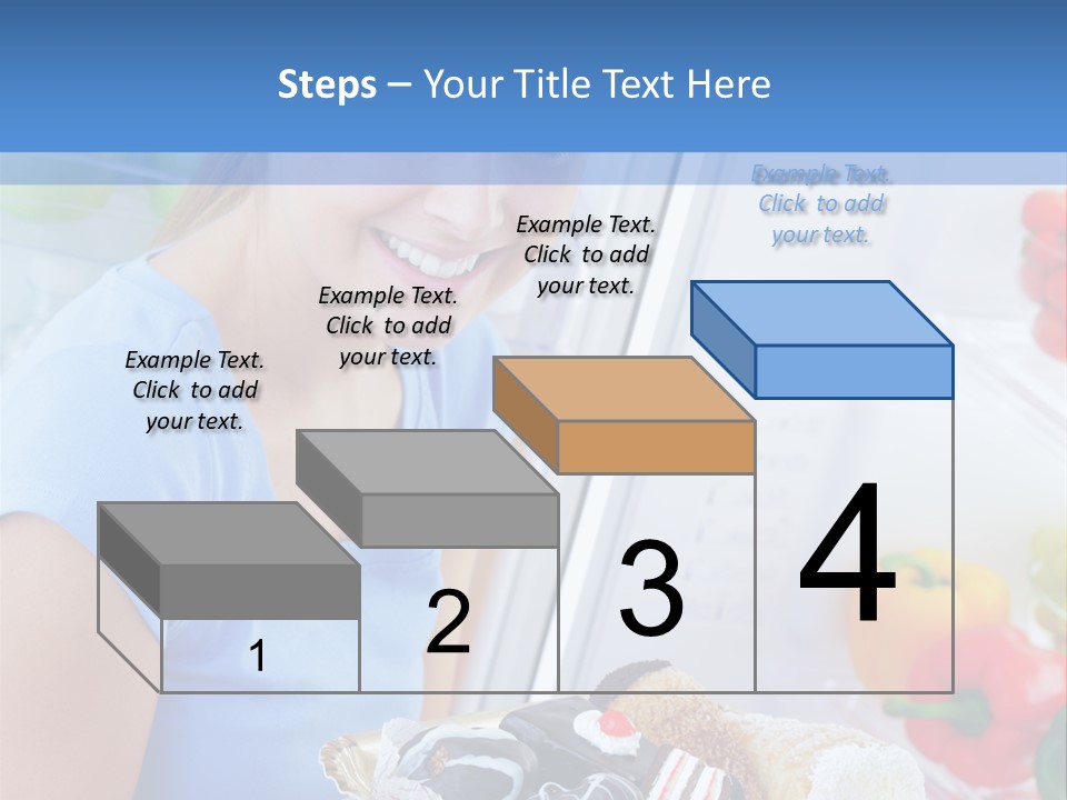 Young Woman Kitchen Home PowerPoint Template