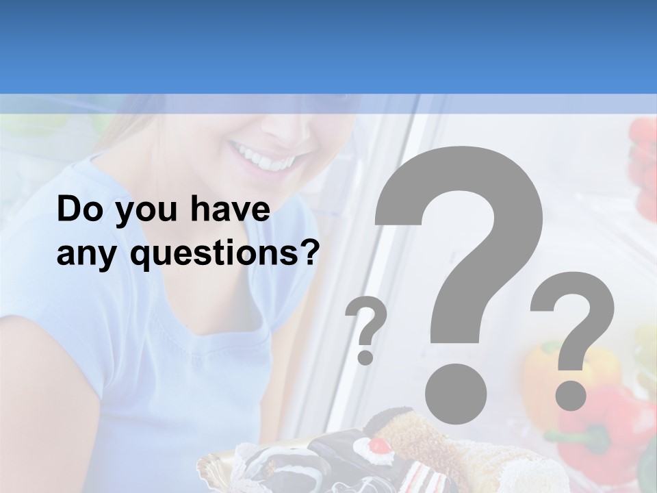 Young Woman Kitchen Home PowerPoint Template