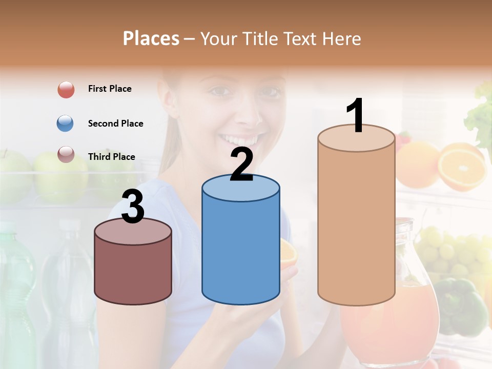 Girl Smiling Strawberries PowerPoint Template