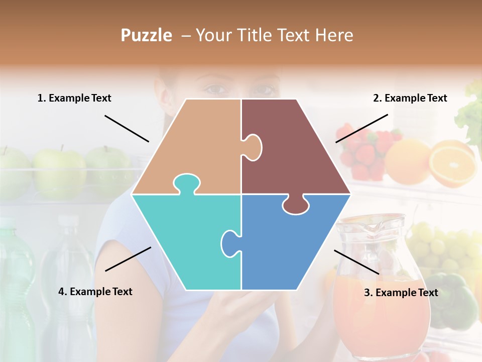 Girl Smiling Strawberries PowerPoint Template