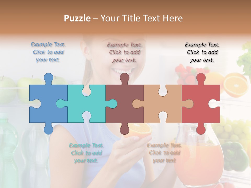 Girl Smiling Strawberries PowerPoint Template