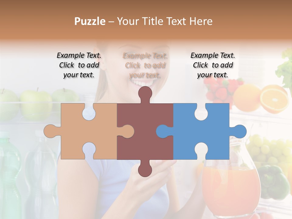 Girl Smiling Strawberries PowerPoint Template