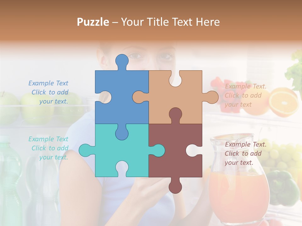 Girl Smiling Strawberries PowerPoint Template