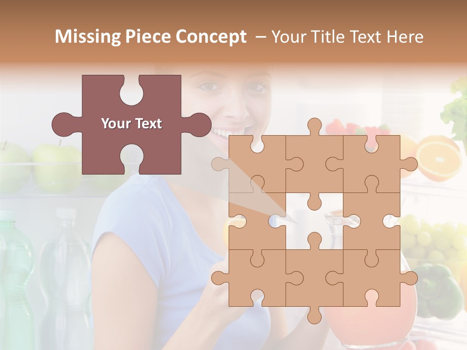 Girl Smiling Strawberries PowerPoint Template