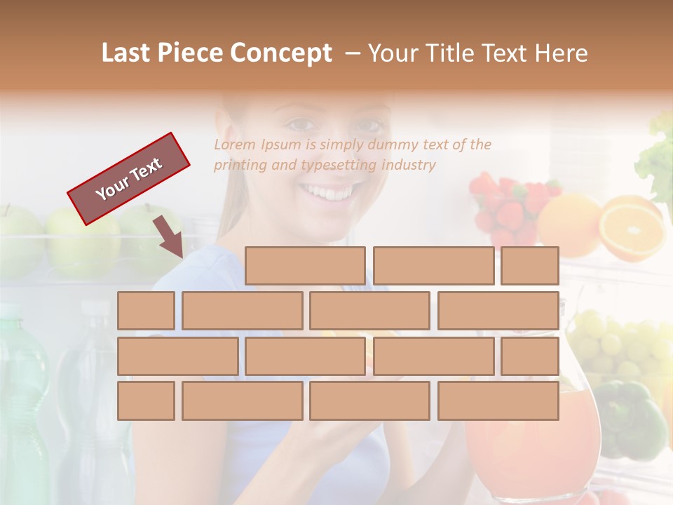 Girl Smiling Strawberries PowerPoint Template