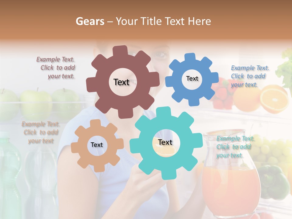 Girl Smiling Strawberries PowerPoint Template