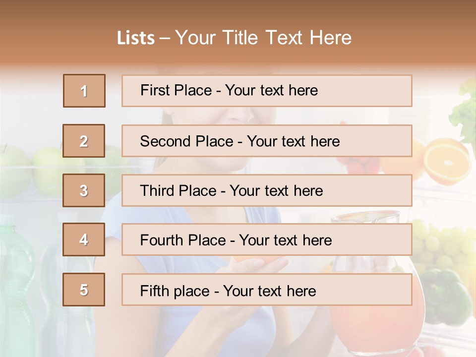 Girl Smiling Strawberries PowerPoint Template