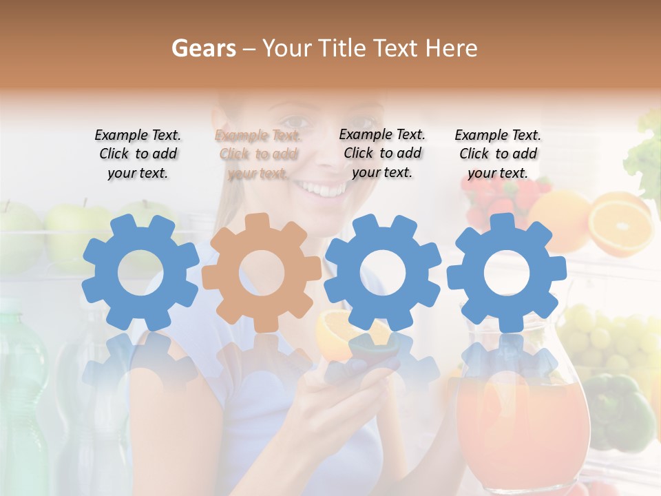 Girl Smiling Strawberries PowerPoint Template