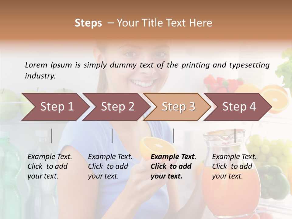 Girl Smiling Strawberries PowerPoint Template