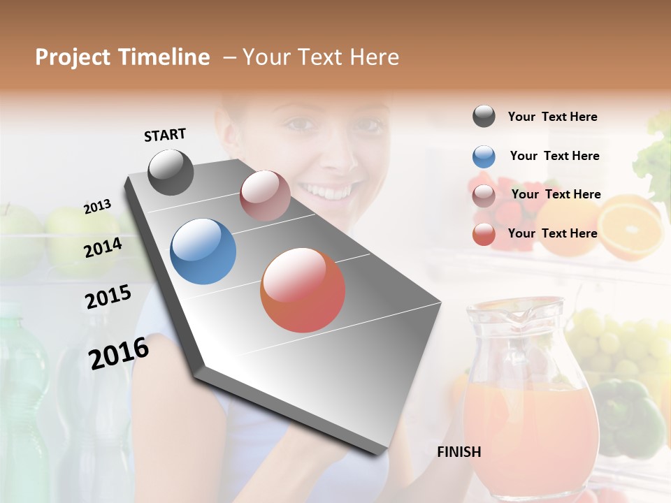 Girl Smiling Strawberries PowerPoint Template