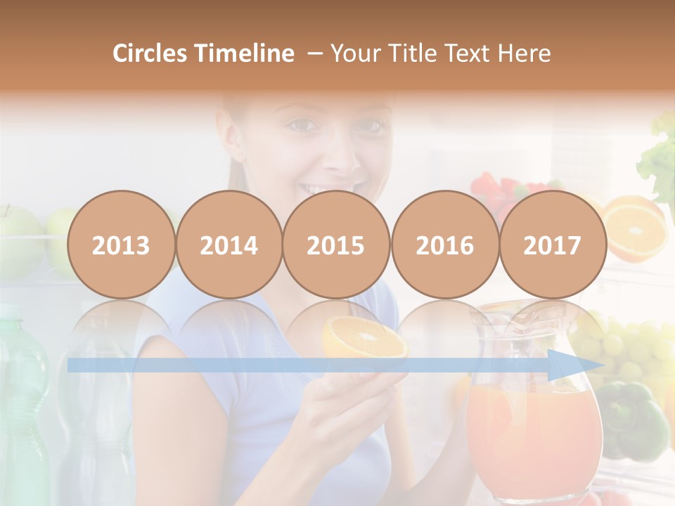 Girl Smiling Strawberries PowerPoint Template