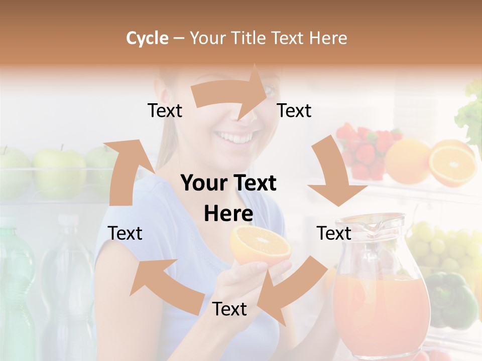 Girl Smiling Strawberries PowerPoint Template