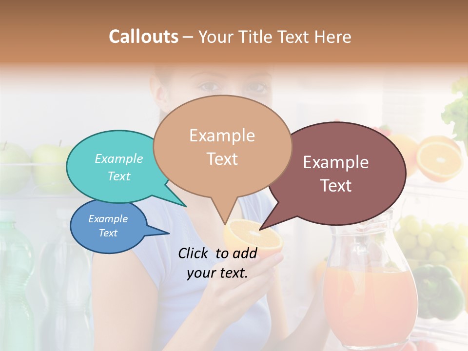 Girl Smiling Strawberries PowerPoint Template