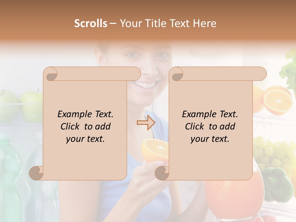 Girl Smiling Strawberries PowerPoint Template