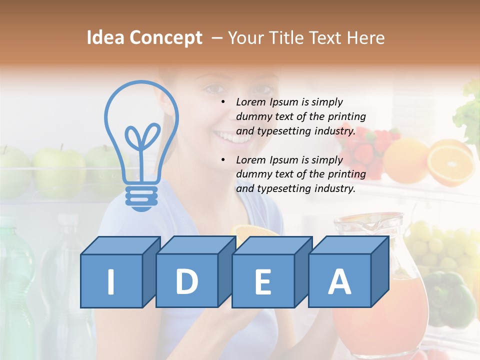 Girl Smiling Strawberries PowerPoint Template