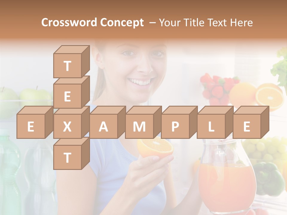 Girl Smiling Strawberries PowerPoint Template