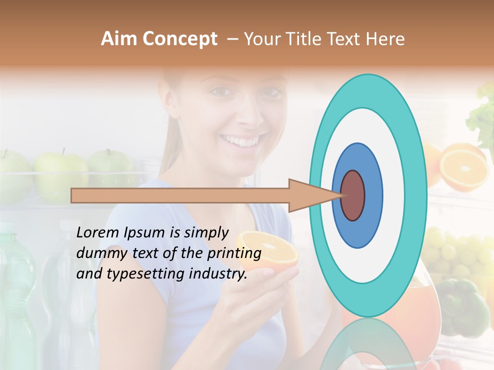 Girl Smiling Strawberries PowerPoint Template