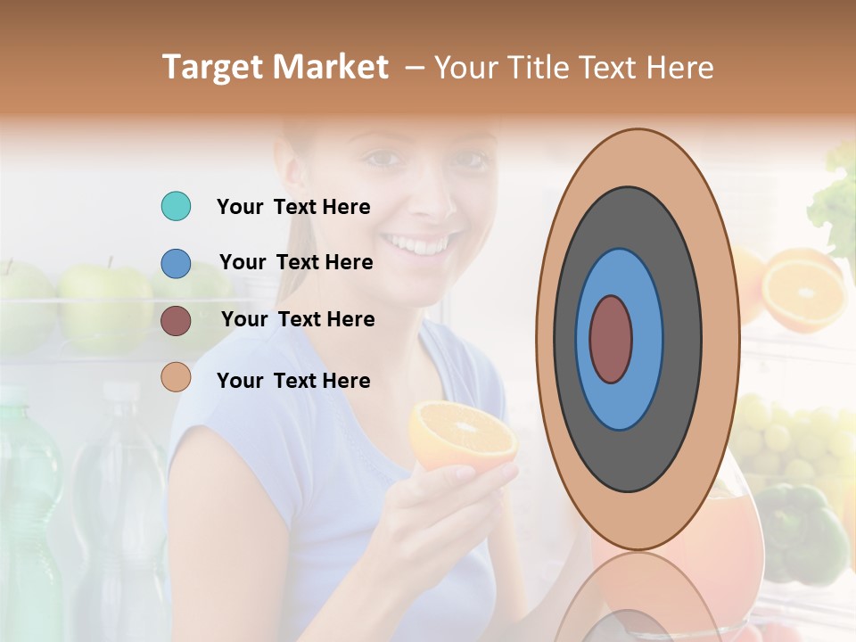 Girl Smiling Strawberries PowerPoint Template