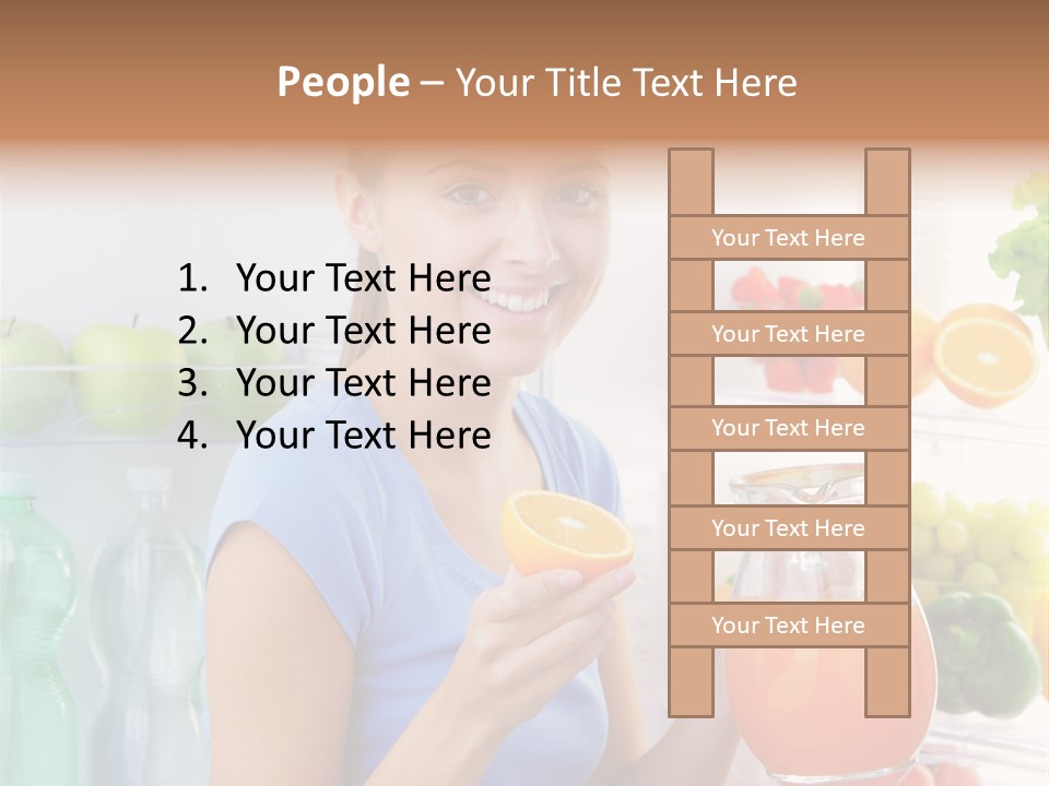 Girl Smiling Strawberries PowerPoint Template