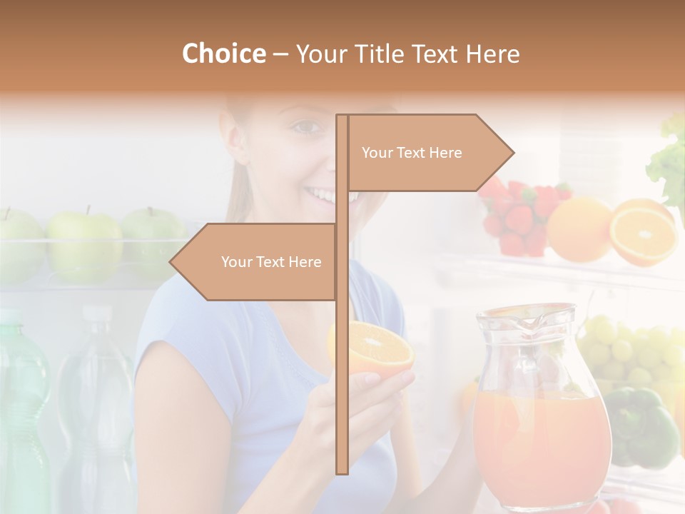 Girl Smiling Strawberries PowerPoint Template