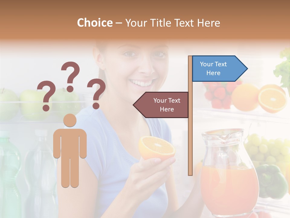 Girl Smiling Strawberries PowerPoint Template