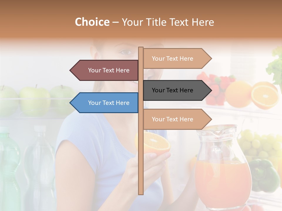 Girl Smiling Strawberries PowerPoint Template