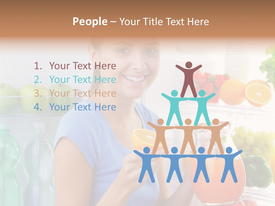 Girl Smiling Strawberries PowerPoint Template