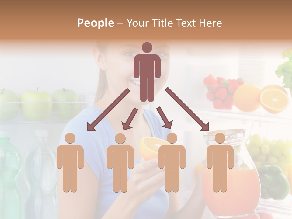 Girl Smiling Strawberries PowerPoint Template