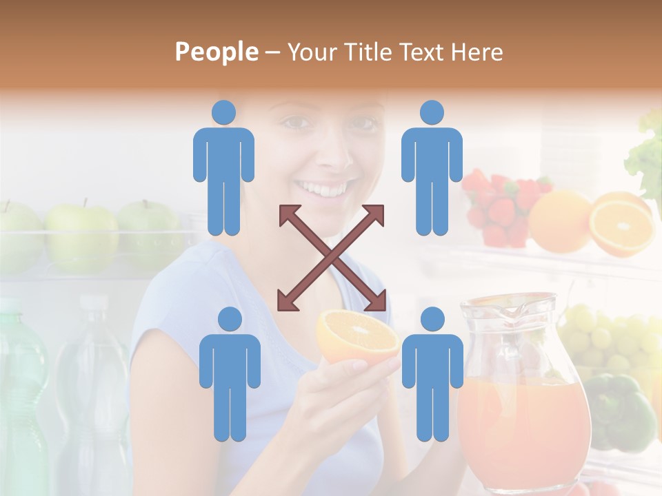 Girl Smiling Strawberries PowerPoint Template