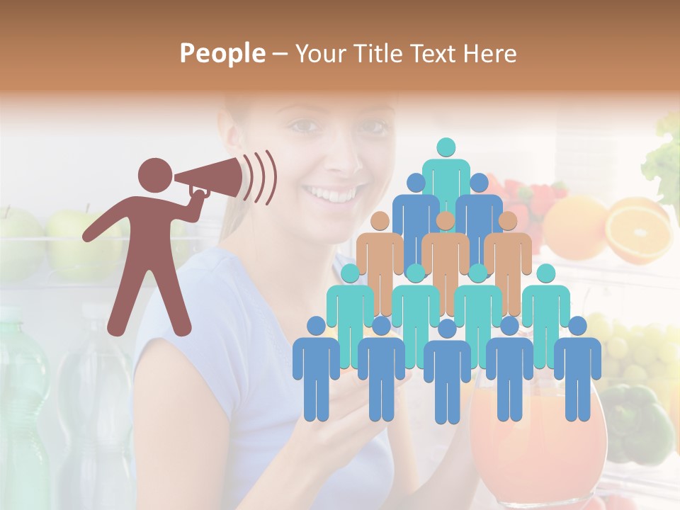 Girl Smiling Strawberries PowerPoint Template