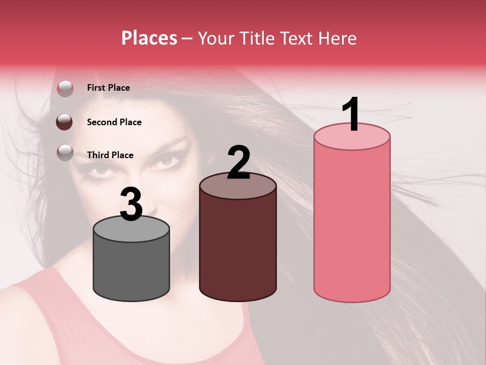 Makeup Female Long Hair PowerPoint Template
