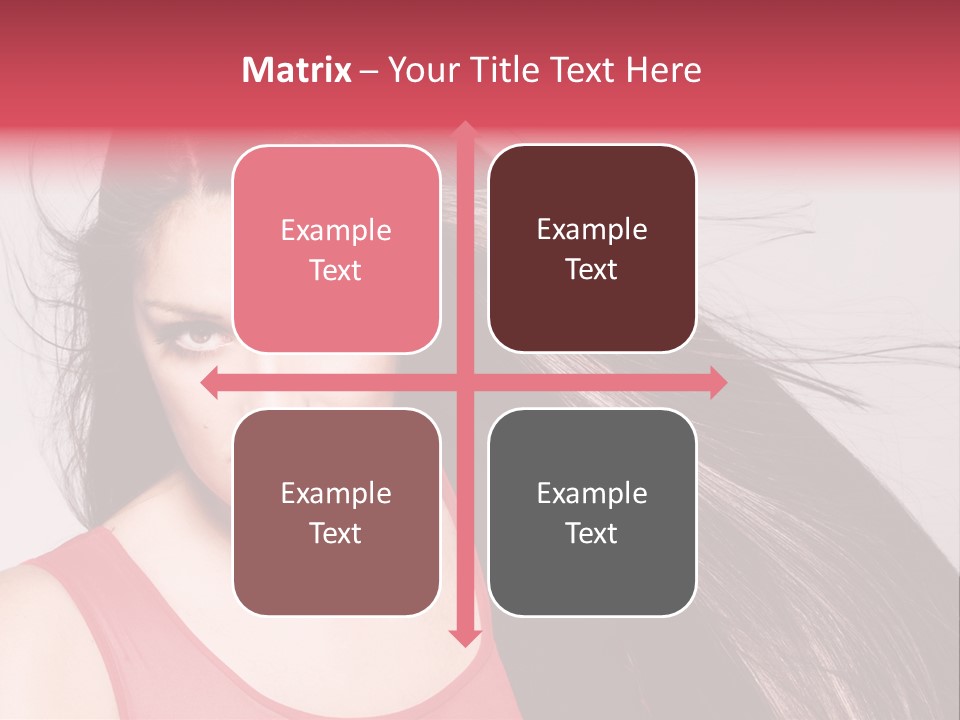 Makeup Female Long Hair PowerPoint Template