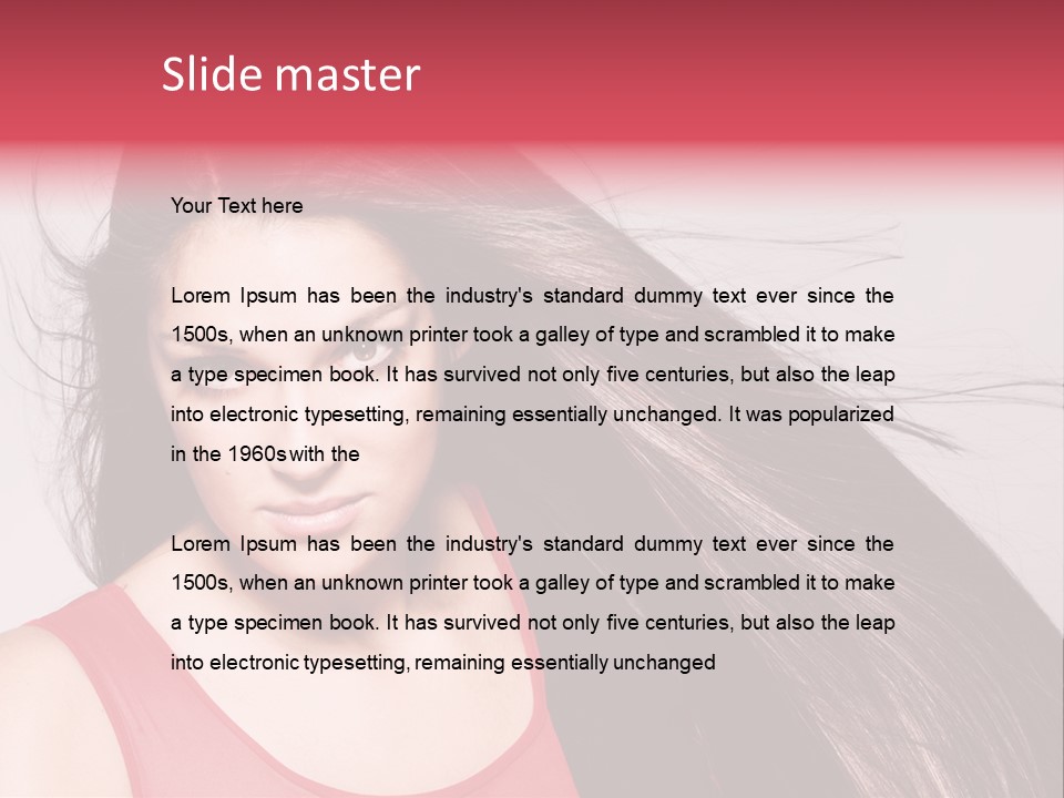 Makeup Female Long Hair PowerPoint Template