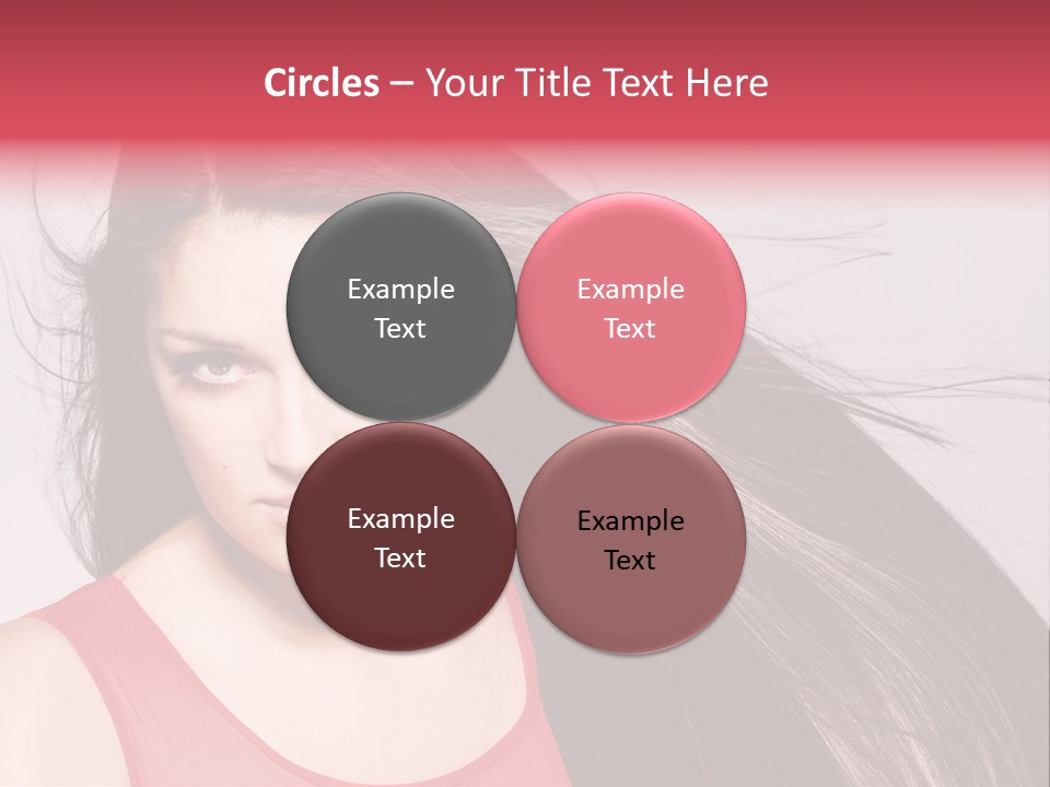 Makeup Female Long Hair PowerPoint Template