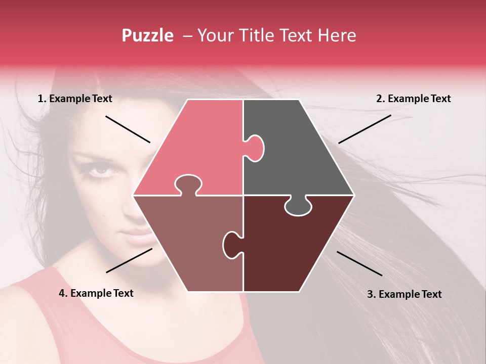 Makeup Female Long Hair PowerPoint Template