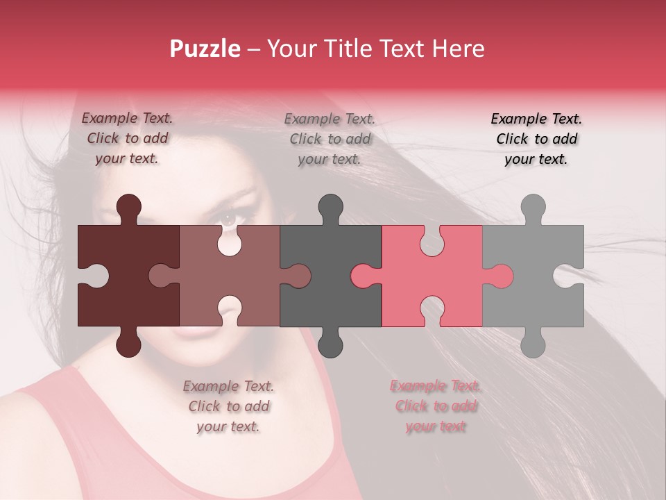 Makeup Female Long Hair PowerPoint Template