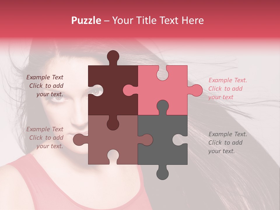 Makeup Female Long Hair PowerPoint Template